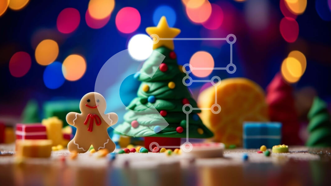 Intra Συλλεκτικό Ξύλινο Παζλ Plywood  4mm - Χριστουγεννιάτικη διακόσμηση σπιτιού με μελόψωμο Σε Ξύλινο Κουτί - Διαστάσεις: 10x10 cm – 25 κομμάτια