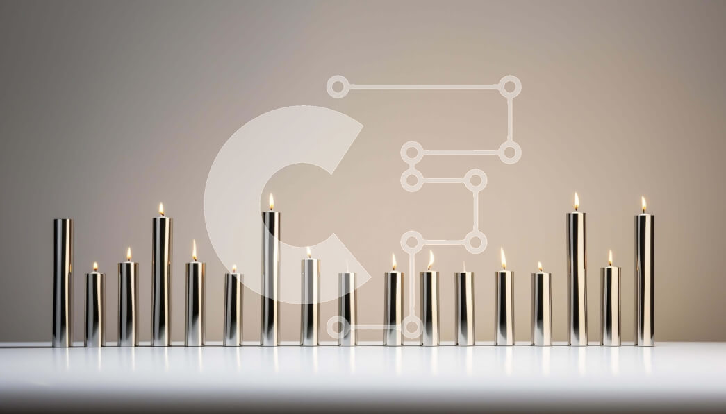 Intra Συλλεκτικό Ξύλινο Παζλ Plywood  4mm - Κάθετη σειρά από ασημένια κηροπήγια Σε Ξύλινο Κουτί - Διαστάσεις: 10x10 cm – 25 κομμάτια