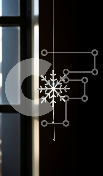 Intra Συλλεκτικό Ξύλινο Παζλ Plywood  4mm - Διακόσμηση με νιφάδα χιονιού που κρέμεται από το ταβάνι Σε Ξύλινο Κουτί - Διαστάσεις Puzzle: 10x10 cm – 25 κομμάτια