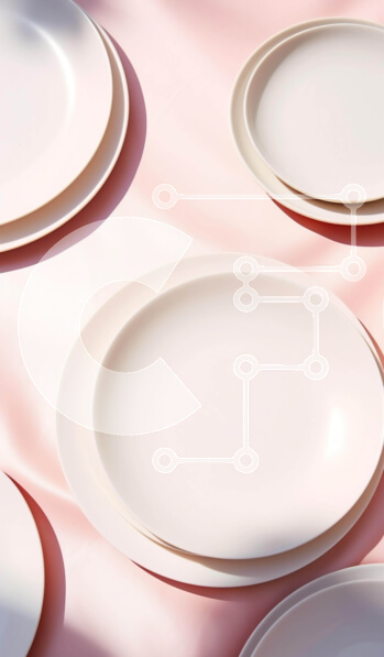 Intra Συλλεκτικό Ξύλινο Παζλ Plywood  4mm - Άδεια πιάτα σε ροζ τραπεζομάντιλο Σε Ξύλινο Κουτί - Διαστάσεις: 10x10 cm – 25 κομμάτια