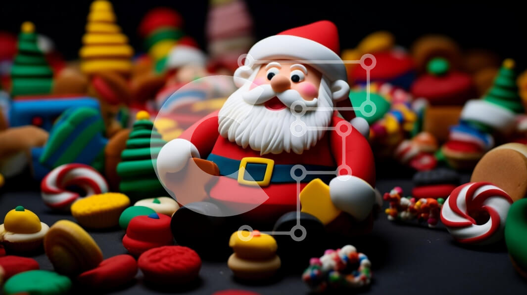 Intra Συλλεκτικό Ξύλινο Παζλ Plywood  4mm - Ειδώλιο Άγιου Βασίλη με καραμέλα και γλυκά Σε Ξύλινο Κουτί - Διαστάσεις: 10x10 cm – 25 κομμάτια