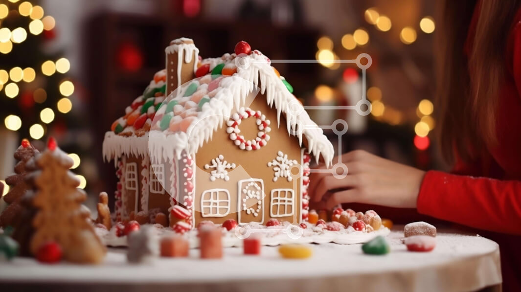 Intra Συλλεκτικό Ξύλινο Παζλ Plywood  4mm - Πολύχρωμη διακόσμηση σπιτιού με μελόψωμο Σε Ξύλινο Κουτί - Διαστάσεις: 10x10 cm – 25 κομμάτια