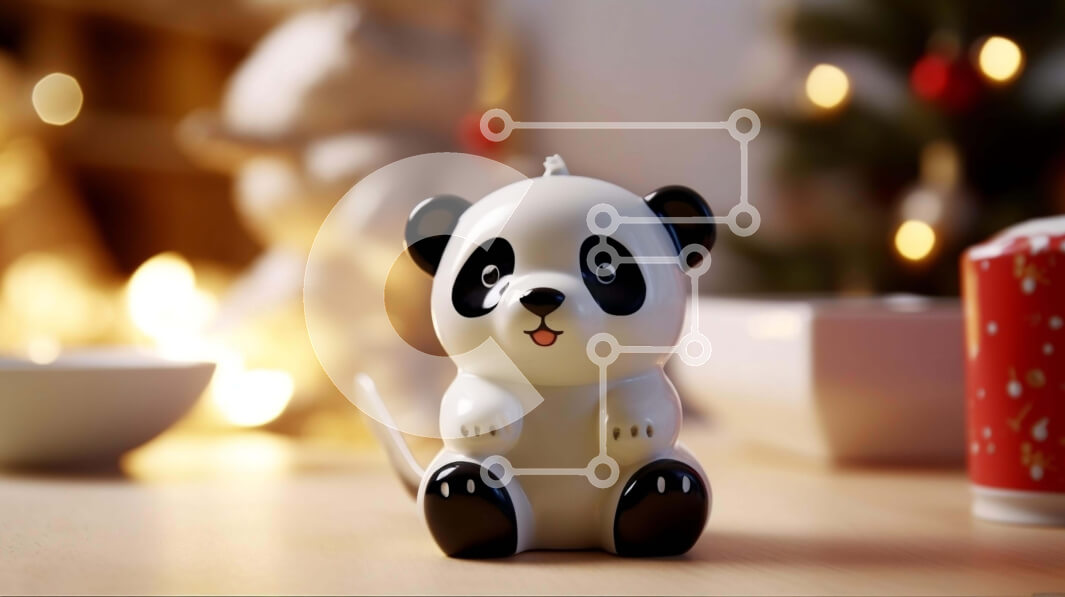 Intra Συλλεκτικό Ξύλινο Παζλ Plywood  4mm - Ειδώλιο αρκούδας Panda με διακοσμητικά Σε Ξύλινο Κουτί - Διαστάσεις: 10x10 cm – 25 κομμάτια