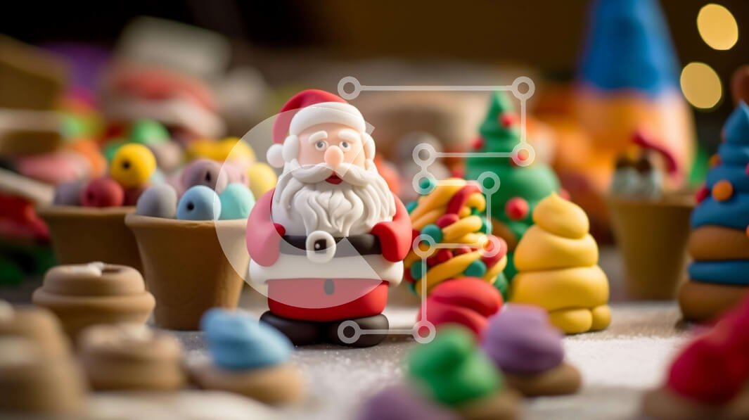 Intra Συλλεκτικό Ξύλινο Παζλ Plywood  4mm - Ειδώλιο Άγιου Βασίλη με πολύχρωμες γιορτινές διακοσμήσεις Σε Ξύλινο Κουτί - Διαστάσεις: 10x10 cm – 25 κομμάτια