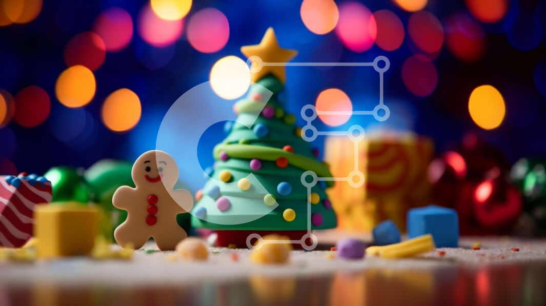 Intra Συλλεκτικό Ξύλινο Παζλ Plywood  4mm - Παιχνίδι Χριστουγεννιάτικο δέντρο με μελόψωμο άντρες και δώρα Σε Ξύλινο Κουτί - Διαστάσεις: 10x10 cm – 25 κομμάτια