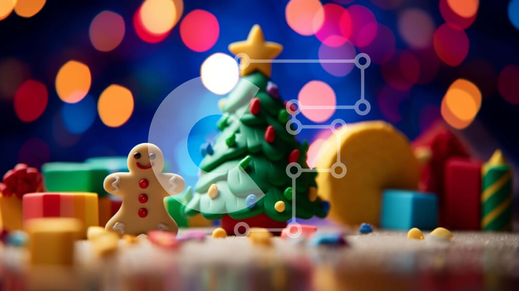 Intra Συλλεκτικό Ξύλινο Παζλ Plywood  4mm - Εορταστικές Χριστουγεννιάτικες Διακοσμήσεις με Παιχνίδι δέντρο και μπισκότα μελόψωμο Σε Ξύλινο Κουτί - Διαστάσεις: 10x10 cm – 25 κομμάτια