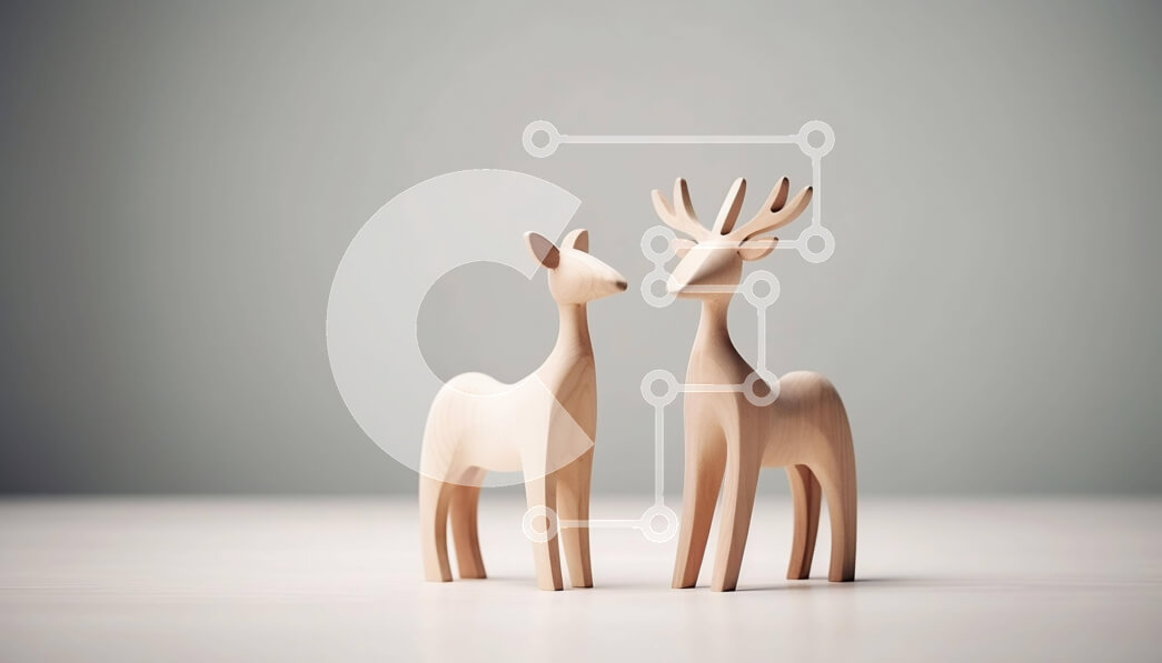 Intra Συλλεκτικό Ξύλινο Παζλ Plywood  4mm - Ξύλινα ειδώλια ελαφιών σε λευκό φόντο Σε Ξύλινο Κουτί - Διαστάσεις: 10x10 cm – 25 κομμάτια