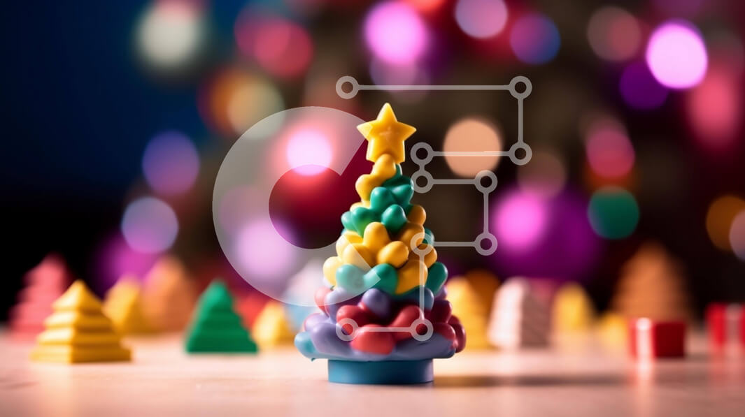 Intra Συλλεκτικό Ξύλινο Παζλ Plywood  4mm - Πολύχρωμο παιχνίδι Χριστουγεννιάτικο δέντρο με ξύλινα μπλοκ Σε Ξύλινο Κουτί - Διαστάσεις: 10x10 cm – 25 κομμάτια