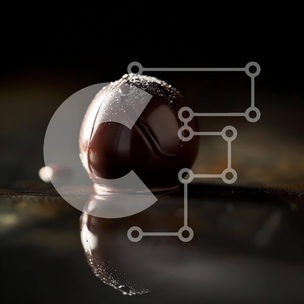 Σετ των 2 Intra Συλλεκτικό Ξύλινο Παζλ Plywood  4mm - Μπάλα μαύρης σοκολάτας σε γυάλινο τραπέζι Σε Ξύλινο Κουτί - Διαστάσεις: 10x10 cm – 25 κομμάτια