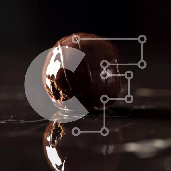 Σετ των 2 Intra Συλλεκτικό Ξύλινο Παζλ Plywood  4mm - Μπάλα μαύρης σοκολάτας σε μαύρη επιφάνεια Σε Ξύλινο Κουτί - Διαστάσεις: 10x10 cm – 25 κομμάτια