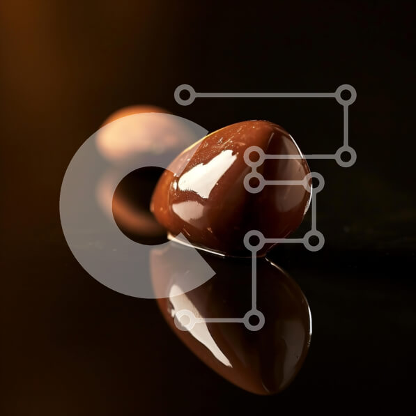 Σετ των 2 Intra Συλλεκτικό Ξύλινο Παζλ Plywood  4mm - Αμύγδαλα καλυμμένα με σοκολάτα σε μαύρη επιφάνεια Σε Ξύλινο Κουτί - Διαστάσεις: 10x10 cm – 25 κομμάτια