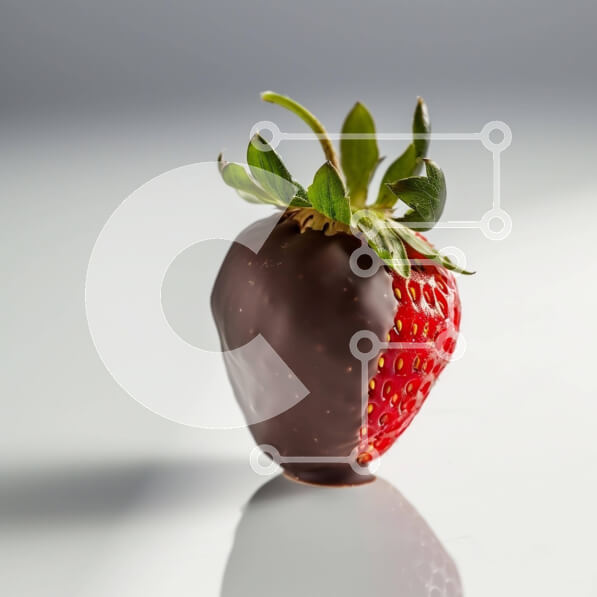 Σετ των 2 Intra Συλλεκτικό Ξύλινο Παζλ Plywood  4mm - Φράουλα με επικάλυψη σοκολάτας σε υπόλευκη επιφάνεια Σε Ξύλινο Κουτί - Διαστάσεις: 10x10 cm – 25 κομμάτια