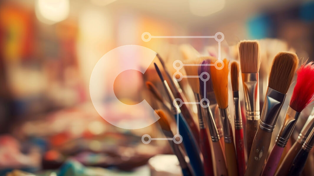 Intra Συλλεκτικό Ξύλινο Παζλ Plywood  4mm - Πολύχρωμα πινέλα στο Art Studio Σε Ξύλινο Κουτί - Διαστάσεις Puzzle: 10x10 cm – 25 κομμάτια