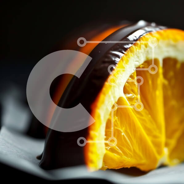 Σετ των 2 Intra Συλλεκτικό Ξύλινο Παζλ Plywood  4mm - Φέτες πορτοκαλιού καλυμμένες με σοκολάτα σε χαρτί περγαμηνής Σε Ξύλινο Κουτί - Διαστάσεις: 10x10 cm – 25 κομμάτια