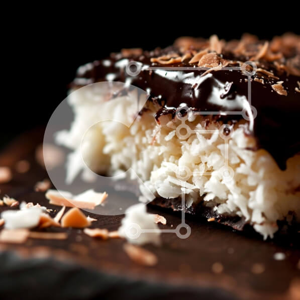 Σετ των 2 Intra Συλλεκτικό Ξύλινο Παζλ Plywood  4mm - Σοκολατένιο κέικ καρύδας σε ξύλινη σανίδα Σε Ξύλινο Κουτί - Διαστάσεις: 10x10 cm – 25 κομμάτια