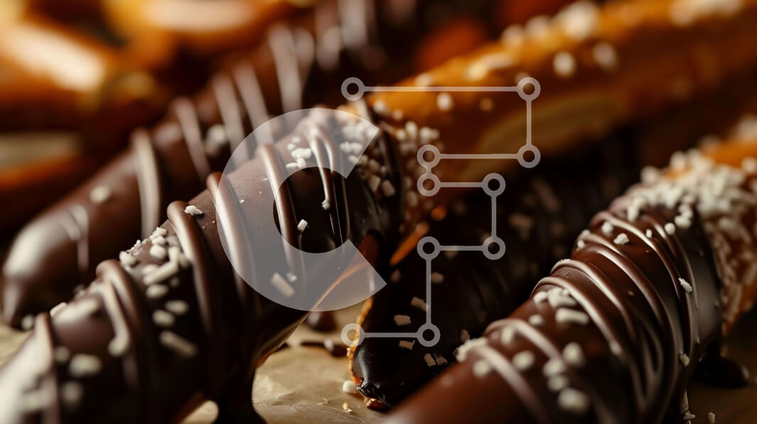 Σετ των 2 Intra Συλλεκτικό Ξύλινο Παζλ Plywood  4mm - Κουλουράκια βουτηγμένα σε σοκολάτα σε λαδόκολλα με ψεκασμούς Σε Ξύλινο Κουτί - Διαστάσεις: 10x10 cm – 25 κομμάτια