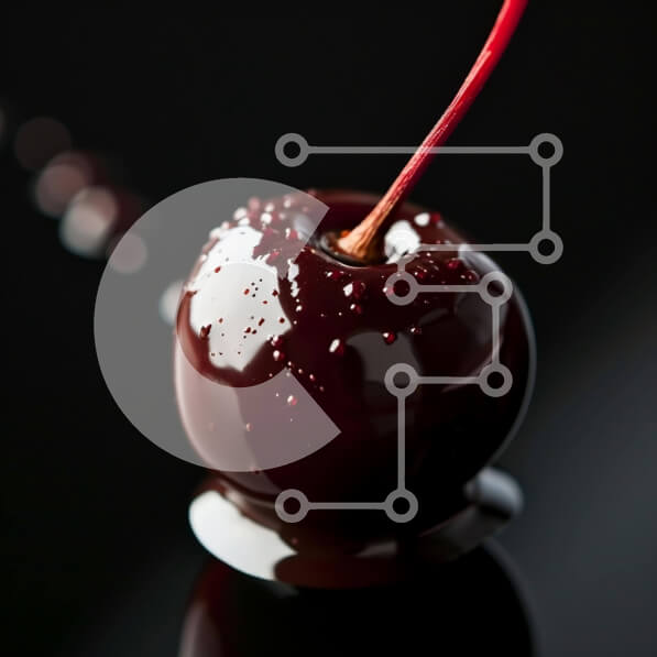 Σετ των 2 Intra Συλλεκτικό Ξύλινο Παζλ Plywood  4mm - Κεράσι με επικάλυψη σοκολάτας βουτηγμένο σε κόκκινο σιρόπι Σε Ξύλινο Κουτί - Διαστάσεις: 10x10 cm – 25 κομμάτια