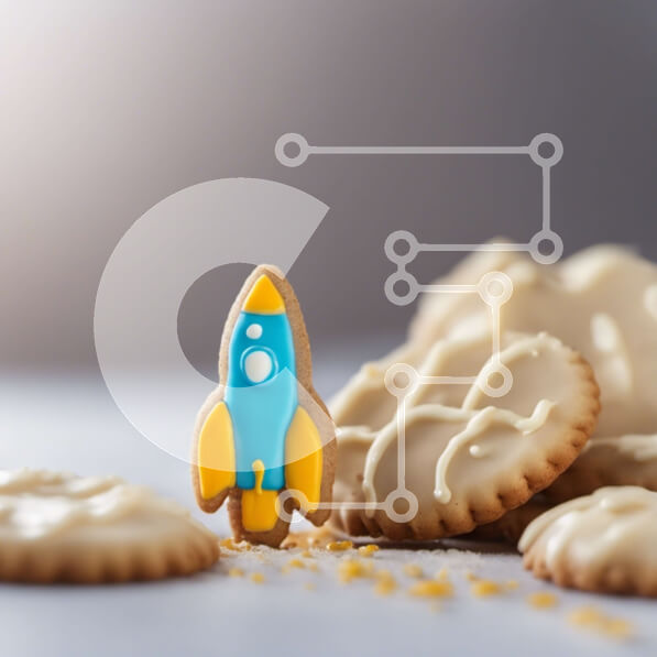 Σετ των 2 Intra Συλλεκτικό Ξύλινο Παζλ Plywood  4mm - Διαστημόπλοιο Cookie σε τραπέζι με άλλα cookies Σε Ξύλινο Κουτί - Διαστάσεις: 10x10 cm – 25 κομμάτια