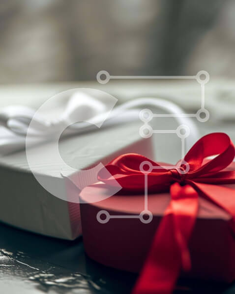 Intra Συλλεκτικό Ξύλινο Παζλ Plywood  4mm - Δύο κουτιά δώρου σε σχήμα καρδιάς με κόκκινη κορδέλα Σε Ξύλινο Κουτί - Διαστάσεις: 10x10 cm – 25 κομμάτια