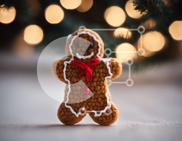 Intra Συλλεκτικό Ξύλινο Παζλ Plywood  4mm - Διακοσμητική οθόνη Gingerbread Man με πολύχρωμα φώτα και διακοσμητικά Σε Ξύλινο Κουτί - Διαστάσεις: 10x10 cm – 25 κομμάτια