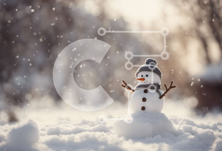 Intra Συλλεκτικό Ξύλινο Παζλ Plywood  4mm - Winter Spirit: Χιονάνθρωπος στο χιόνι Σε Ξύλινο Κουτί - Διαστάσεις Puzzle: 10x10 cm – 25 κομμάτια