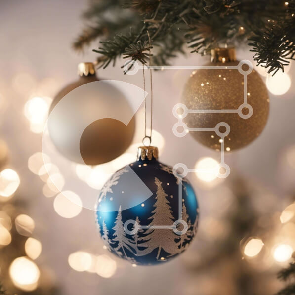 Intra Συλλεκτικό Ξύλινο Παζλ Plywood  4mm - Χριστουγεννιάτικα στολίδια που κρέμονται από ένα δέντρο Σε Ξύλινο Κουτί - Διαστάσεις: 10x10 cm – 25 κομμάτια