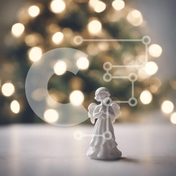 Intra Συλλεκτικό Ξύλινο Παζλ Plywood  4mm - Ειδώλιο αγγέλου στις χριστουγεννιάτικες διακοσμήσεις Σε Ξύλινο Κουτί - Διαστάσεις: 10x10 cm – 25 κομμάτια