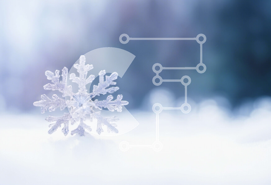 Intra Συλλεκτικό Ξύλινο Παζλ Plywood  4mm - Νιφάδα χιονιού στο χιόνι στο χειμερινό τοπίο Σε Ξύλινο Κουτί - Διαστάσεις Puzzle: 10x10 cm – 25 κομμάτια