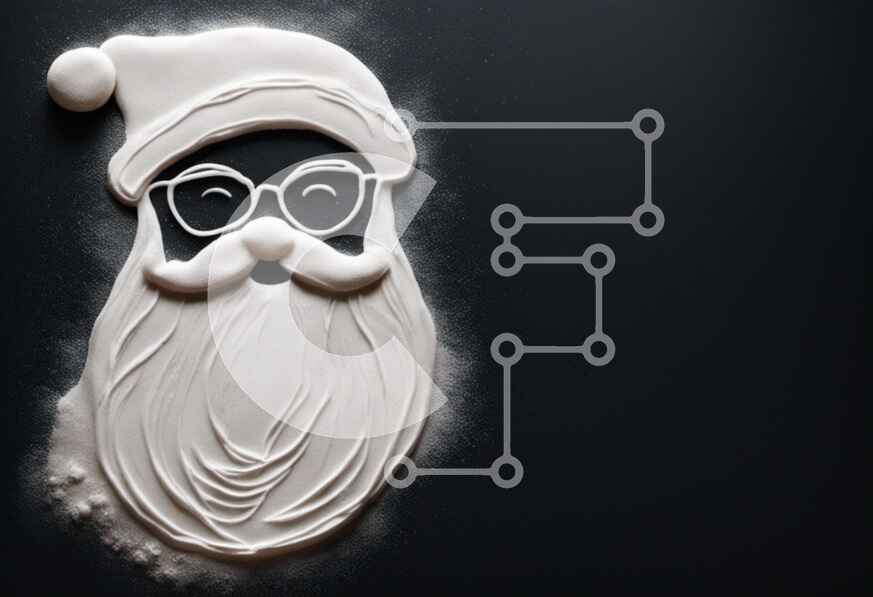 Σετ των 2 Intra Συλλεκτικό Ξύλινο Παζλ Plywood  4mm - Πρόσωπο Άγιου Βασίλη από ζάχαρη άχνη σε μαύρο φόντο Σε Ξύλινο Κουτί - Διαστάσεις: 10x10 cm – 25 κομμάτια