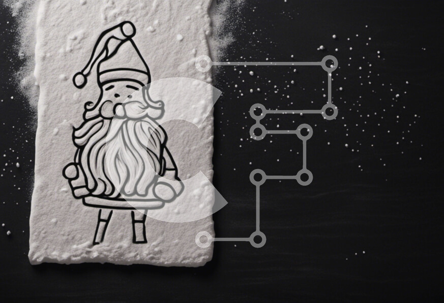 Intra Συλλεκτικό Ξύλινο Παζλ Plywood  4mm - Σχέδιο Άγιου Βασίλη με διακόσμηση ζάχαρης άχνη Σε Ξύλινο Κουτί - Διαστάσεις: 10x10 cm – 25 κομμάτια