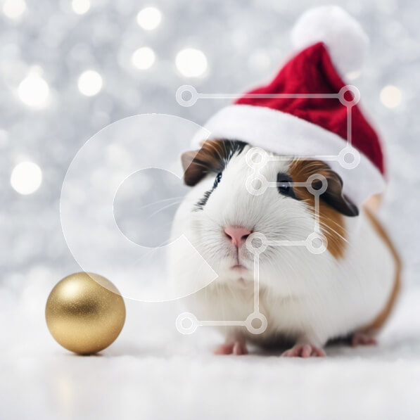 Intra Συλλεκτικό Ξύλινο Παζλ Plywood  4mm - Χαριτωμένο ινδικό χοιρίδιο που φορά ριγέ καπέλο με χρυσή μπάλα Σε Ξύλινο Κουτί - Διαστάσεις: 10x10 cm – 25 κομμάτια