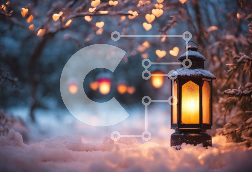 Intra Συλλεκτικό Ξύλινο Παζλ Plywood  4mm - Φανάρι στο χιόνι που φωτίζεται από το φως των κεριών Σε Ξύλινο Κουτί - Διαστάσεις Puzzle: 10x10 cm – 25 κομμάτια