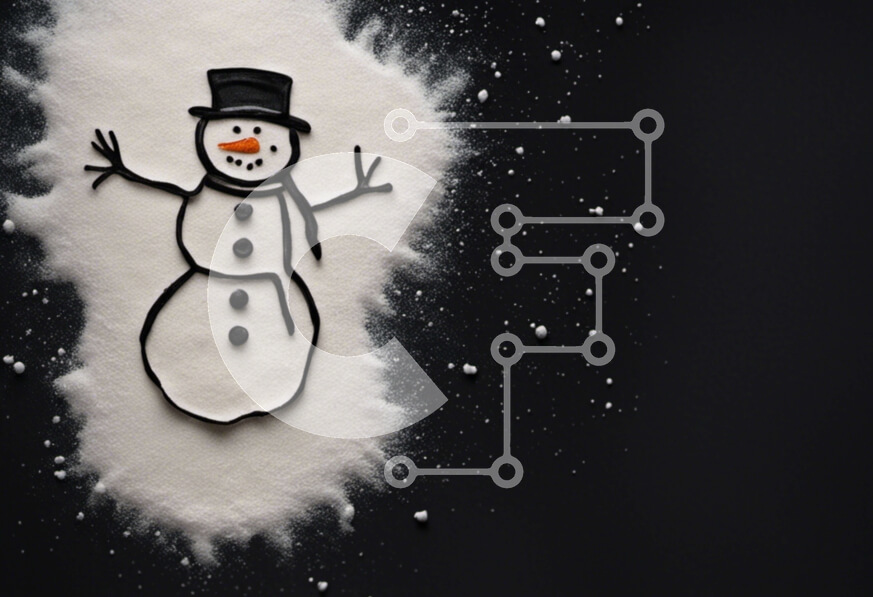 Intra Συλλεκτικό Ξύλινο Παζλ Plywood  4mm - Στολίδι χιονάνθρωπου με ζάχαρη σε σκόνη Σε Ξύλινο Κουτί - Διαστάσεις Puzzle: 10x10 cm – 25 κομμάτια