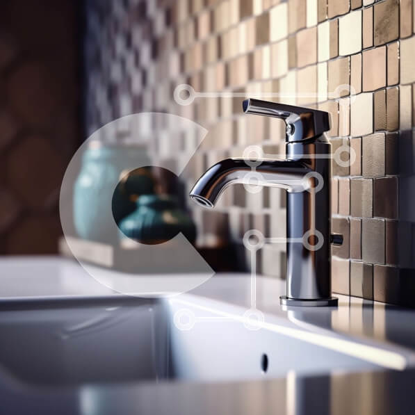 Intra Συλλεκτικό Ξύλινο Παζλ Plywood  4mm - Κομψός και λειτουργικός νιπτήρας μπάνιου με βρύση χρωμίου και ορθογώνιο καθρέφτη Σε Ξύλινο Κουτί - Διαστάσεις Puzzle: 10x10 cm – 25 κομμάτια