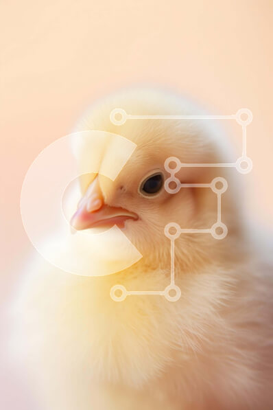 Σετ των 2 Intra Συλλεκτικό Ξύλινο Παζλ Plywood  4mm - Περίεργο κίτρινο κοτόπουλο σε πορτοκαλί φόντο Σε Ξύλινο Κουτί - Διαστάσεις: 10x10 cm – 25 κομμάτια