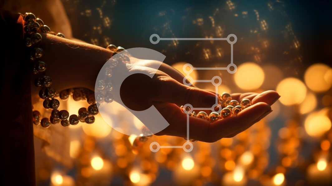 Intra Συλλεκτικό Ξύλινο Παζλ Plywood  4mm - Πνευματική Πρακτική: Γυναικεία χέρια που κρατούν κομπολόγια και αναμμένα κεριά Σε Ξύλινο Κουτί - Διαστάσεις Puzzle: 10x10 cm – 25 κομμάτια