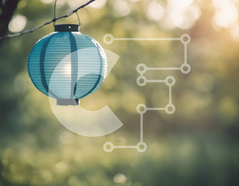 Intra Συλλεκτικό Ξύλινο Παζλ Plywood  4mm - Μπλε χάρτινο φανάρι που κρέμεται από κλαδί δέντρου Σε Ξύλινο Κουτί - Διαστάσεις: 10x10 cm – 25 κομμάτια