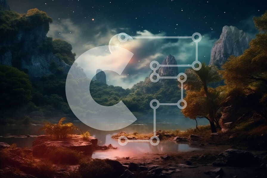 Intra Συλλεκτικό Ξύλινο Παζλ Plywood  4mm - Εκπληκτικό νυχτερινό τοπίο με βουνά, λίμνη και πανσέληνο Σε Ξύλινο Κουτί - Διαστάσεις Puzzle: 10x10 cm – 25 κομμάτια