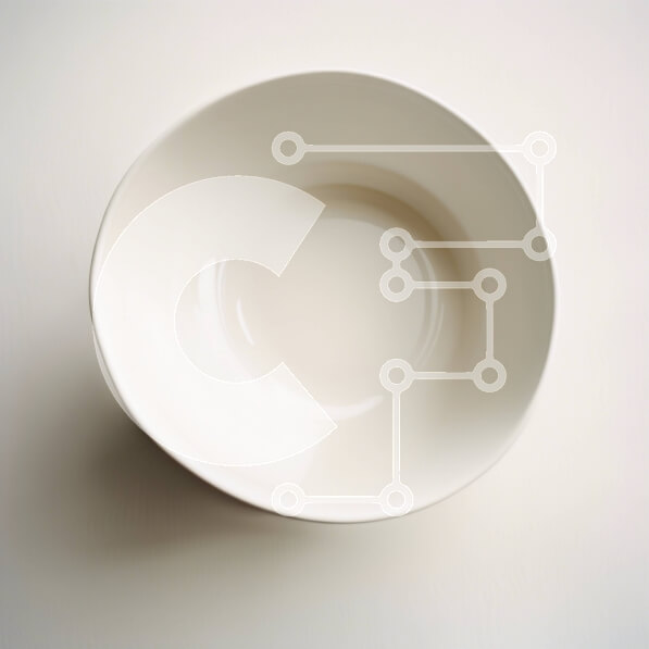 Intra Συλλεκτικό Ξύλινο Παζλ Plywood  4mm - Μινιμαλιστικό λευκό μπολ σε μια καθαρή λευκή επιφάνεια Σε Ξύλινο Κουτί - Διαστάσεις: 10x10 cm – 25 κομμάτια