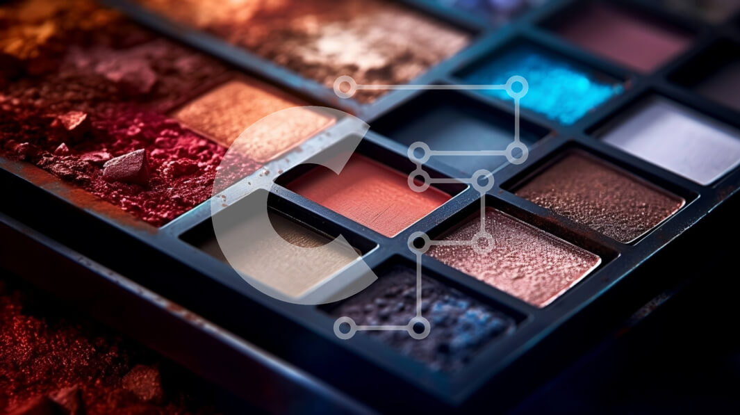 Intra Συλλεκτικό Ξύλινο Παζλ Plywood  4mm - Κοντινό πλάνο μιας παλέτας μακιγιάζ με ποικιλία χρωμάτων και υφών Σε Ξύλινο Κουτί - Διαστάσεις Puzzle: 10x10 cm – 25 κομμάτια