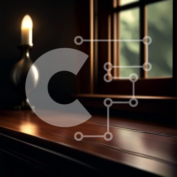 Intra Συλλεκτικό Ξύλινο Παζλ Plywood  4mm - Απόκοσμη και μυστηριώδης σκηνή με γραφείο υπό το φως των κεριών και θέα στο δάσος Σε Ξύλινο Κουτί - Διαστάσεις Puzzle: 10x10 cm – 25 κομμάτια