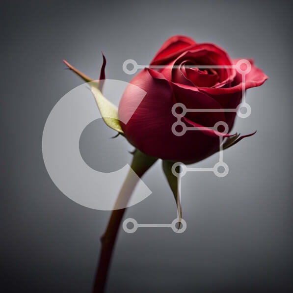 Intra Συλλεκτικό Ξύλινο Παζλ Plywood  4mm - Όμορφη εικόνα ενός κόκκινου τριαντάφυλλου σε σκούρο φόντο Σε Ξύλινο Κουτί - Διαστάσεις: 10x10 cm – 25 κομμάτια