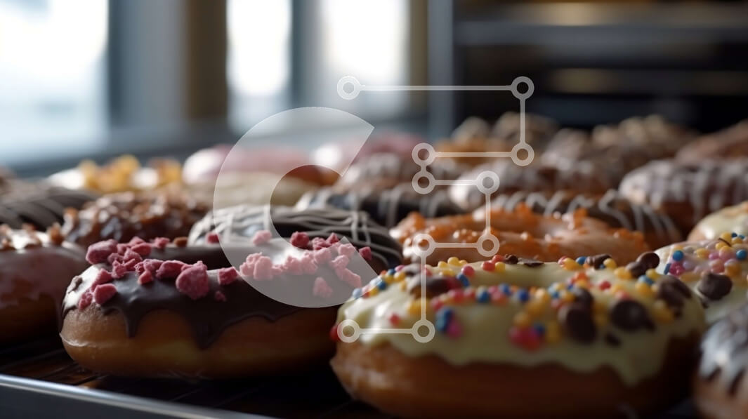 Σετ των 2 Intra Συλλεκτικό Ξύλινο Παζλ Plywood  4mm - Σαγηνευτική εικόνα από γλασαρισμένα ντόνατς με ψεκασμούς Σε Ξύλινο Κουτί - Διαστάσεις: 10x10 cm – 25 κομμάτια