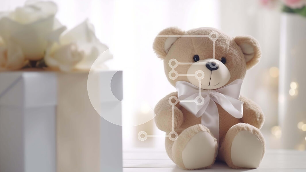 Intra Συλλεκτικό Ξύλινο Παζλ Plywood  4mm - Αρκουδάκι με ανοιχτό κουτί δώρου και λουλούδια Σε Ξύλινο Κουτί - Διαστάσεις: 10x10 cm – 25 κομμάτια