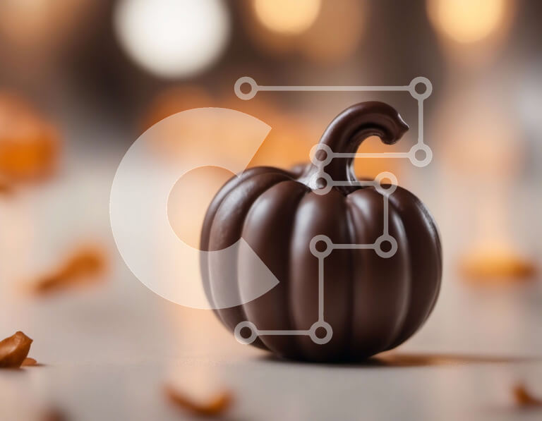 Intra Συλλεκτικό Ξύλινο Παζλ Plywood  4mm - Κολοκύθα σοκολάτας με θέμα το φθινόπωρο στο τραπέζι Σε Ξύλινο Κουτί - Διαστάσεις Puzzle: 10x10 cm – 25 κομμάτια