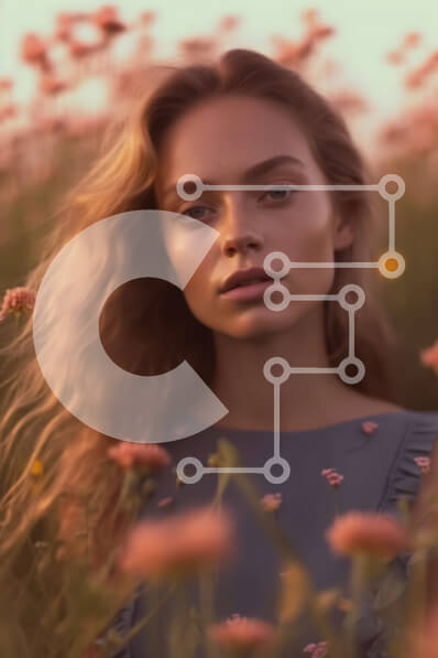 Σετ των 2 Intra Συλλεκτικό Ξύλινο Παζλ Plywood  4mm - Σαγηνευτική εικόνα μιας γυναίκας σε ένα χωράφι με αγριολούλουδα στο ηλιοβασίλεμα Σε Ξύλινο Κουτί - Διαστάσεις: 10x10 cm – 25 κομμάτια