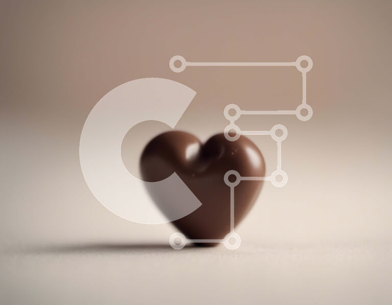 Σετ των 2 Intra Συλλεκτικό Ξύλινο Παζλ Plywood  4mm - Μικρή καρδιά σοκολάτας σε ένα τραπέζι Σε Ξύλινο Κουτί - Διαστάσεις: 10x10 cm – 25 κομμάτια