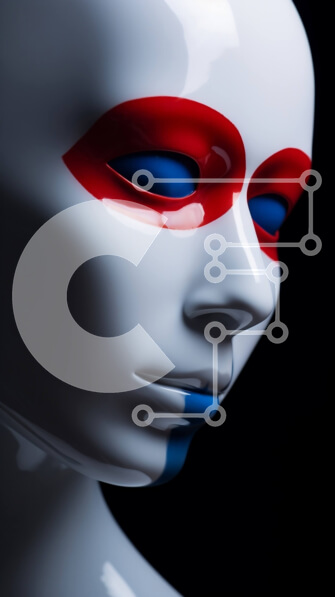 Intra Συλλεκτικό Ξύλινο Παζλ Plywood  4mm - Μανεκέν αμερικανικής σημαίας με ουδέτερη έκφραση Σε Ξύλινο Κουτί - Διαστάσεις Puzzle: 10x10 cm – 25 κομμάτια