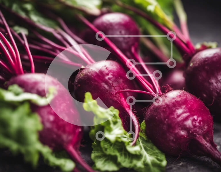 Σετ των 2 Intra Συλλεκτικό Ξύλινο Παζλ Plywood  4mm - Ομάδα κόκκινων τεύτλων με πράσινα φύλλα Σε Ξύλινο Κουτί - Διαστάσεις: 10x10 cm – 25 κομμάτια