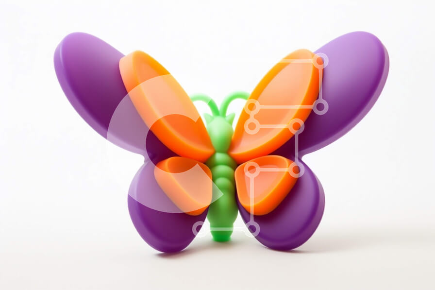 Intra Συλλεκτικό Ξύλινο Παζλ Plywood  4mm - Πολύχρωμο παιχνίδι πεταλούδας Origami σε λευκό φόντο Σε Ξύλινο Κουτί - Διαστάσεις: 10x10 cm – 25 κομμάτια